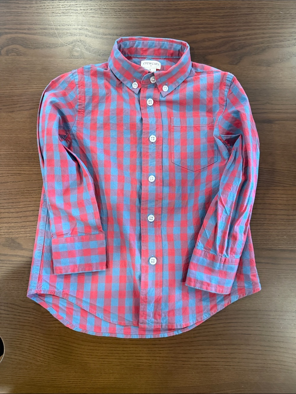 Crewcuts Red and Blue Plaid Button-Down Shirt